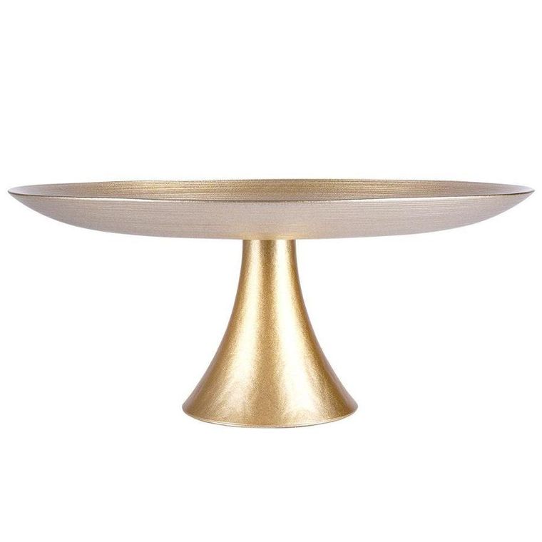 Vilde, patera na nóżce, szklana złota, 28 cm