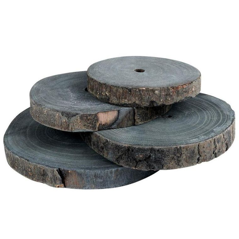 Vilde, plaster drewna z korą, podstawka pod kubek, szary, 4 szt.