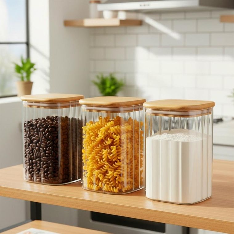 Vilde, pojemnik na produkty sypkie, szklany z pokrywką i uszczelką, 1,1l