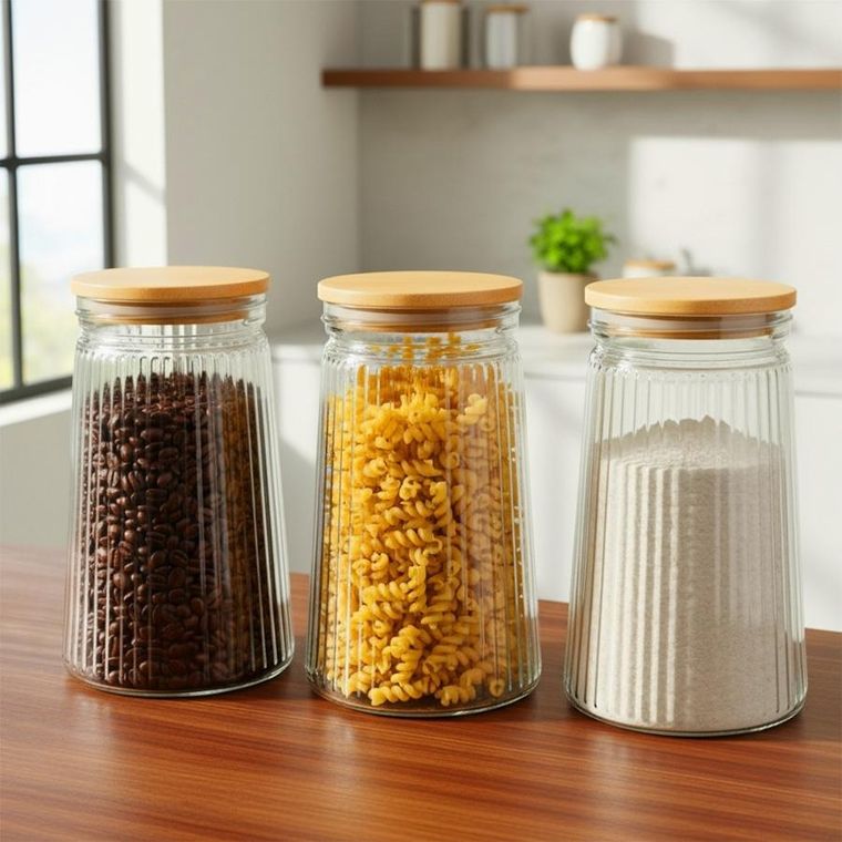 Vilde, pojemnik na produkty sypkie, szklany z pokrywką i uszczelką, 1l