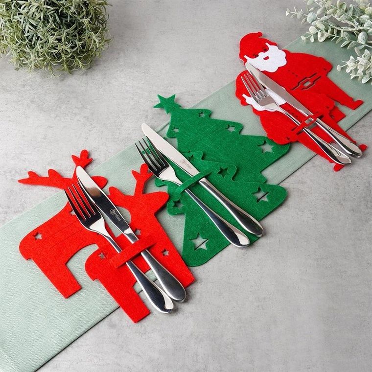 Vilde, pokrowiec etui na sztućce, świąteczny, 6 szt.