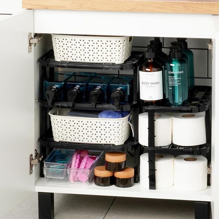 Vilde, półka kuchenna, czarna, 31-22-14,5/11,5 cm