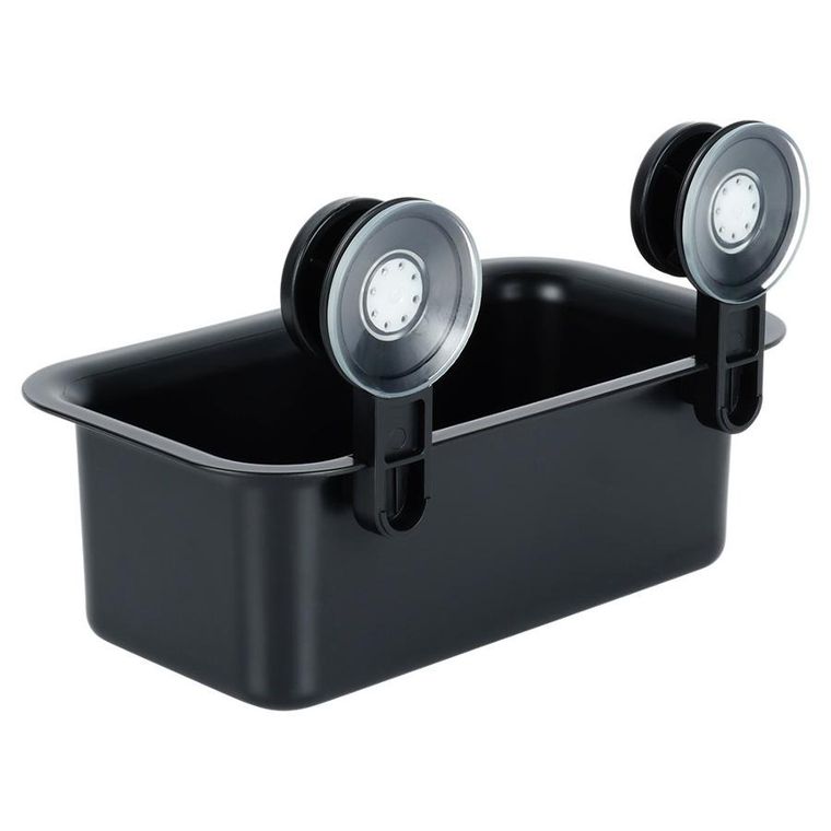 Vilde, półka pod prysznic na przyssawki, czarna, 23,5-13,5-15 cm