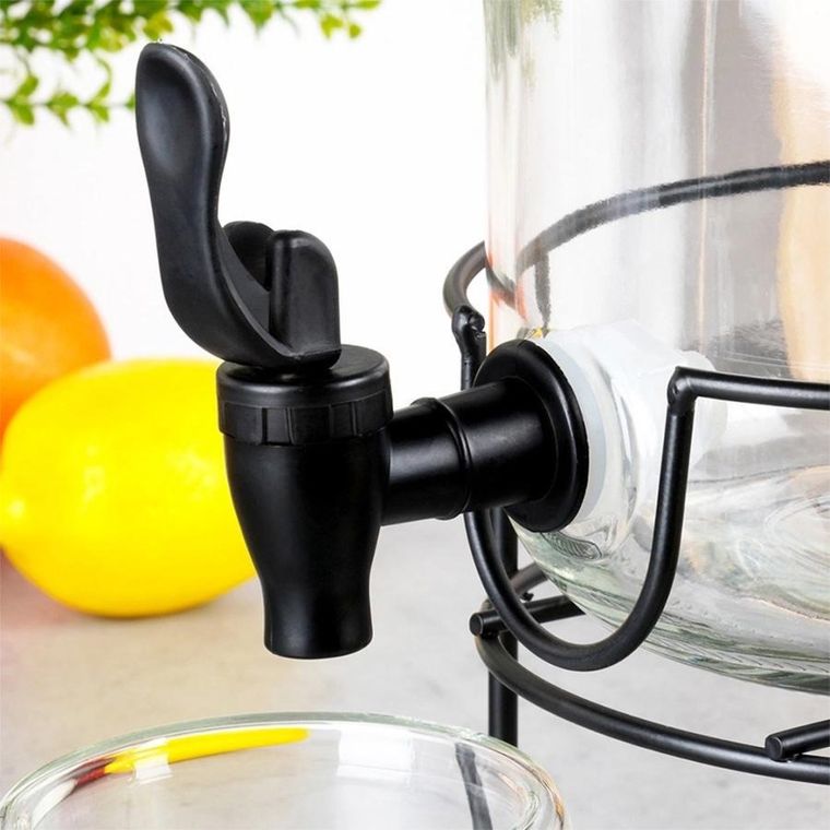 Vilde, słój szklany do napojów z kranikiem i stojakiem, 3,2l