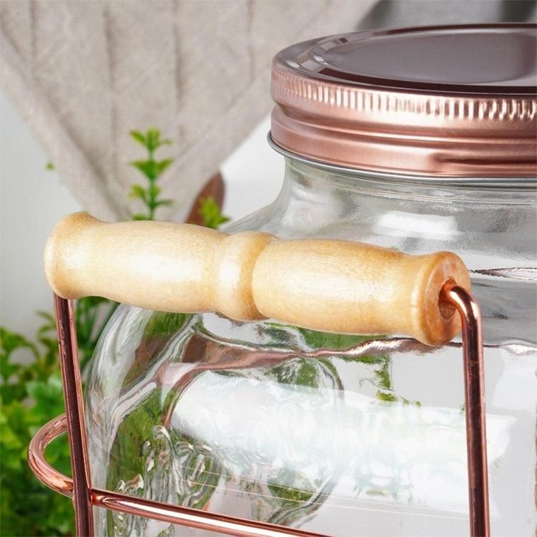 Vilde, słój szklany do napojów z kranikiem i stojakiem, 5,5l