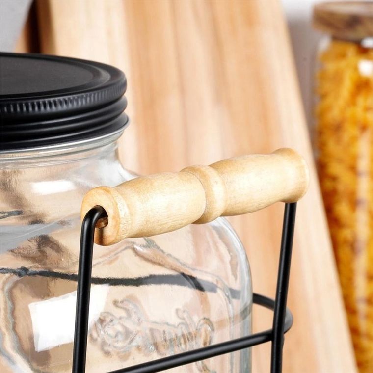 Vilde, słój szklany do napojów z kranikiem i stojakiem, 5,5l