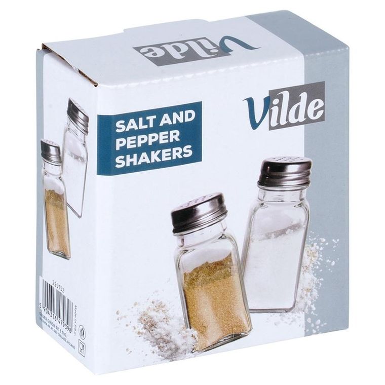 Vilde, solniczka i pieprzniczka szklana, 80 ml, 2 szt.