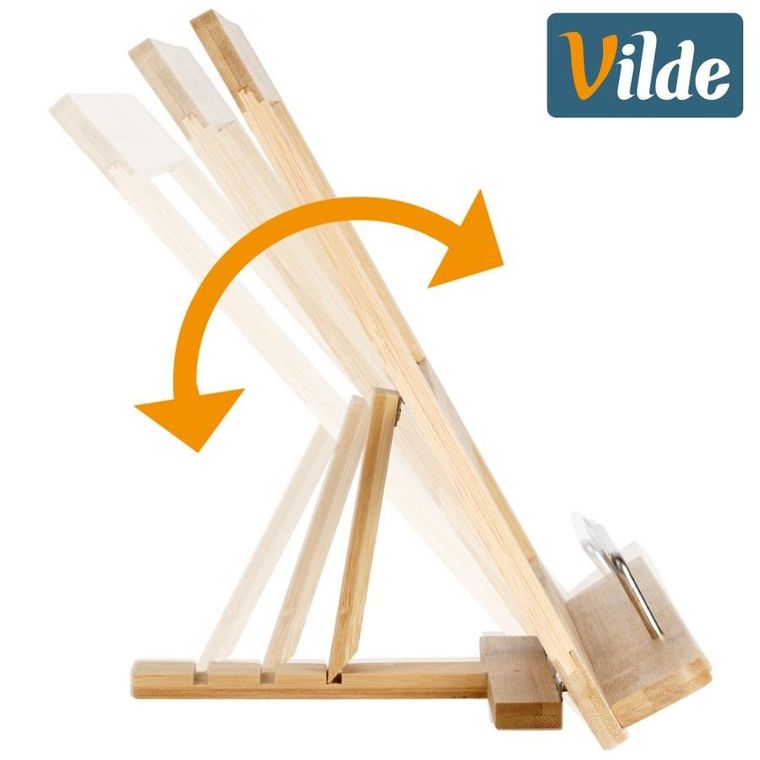 Vilde, stojak na książkę kucharską, bambusowy, regulowany