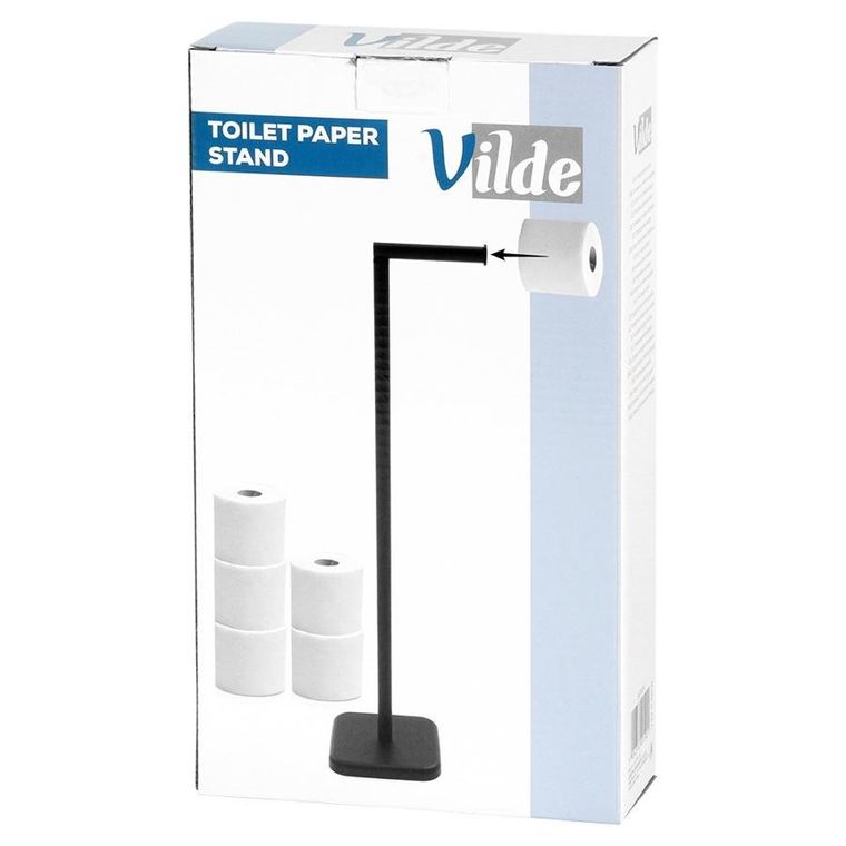 Vilde, stojak na papier toaletowy, czarny, 56 cm