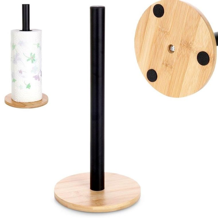 Vilde, stojak na ręcznik papierowy metalowy czarny, 32.5 cm