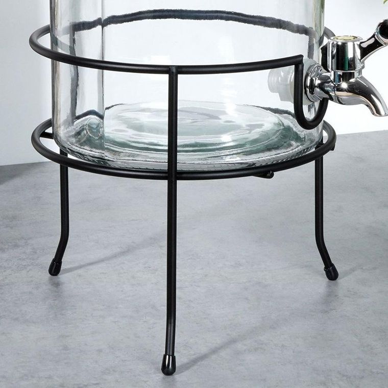 Vilde, stojak pod słój z kranikiem, metalowy, czarny