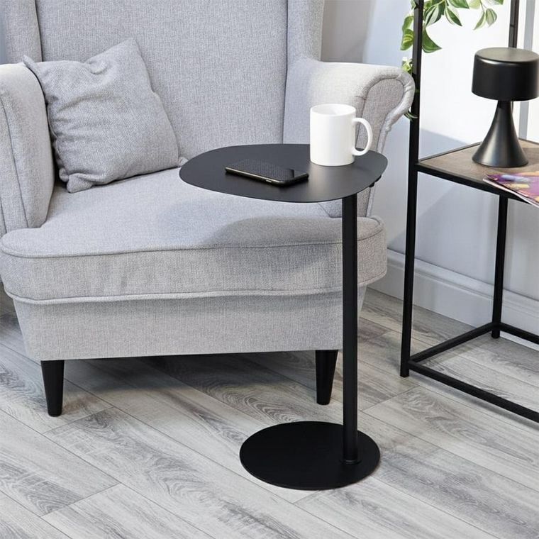 Vilde, stolik kawowy, metalowy, czarny, 35-25-53 cm