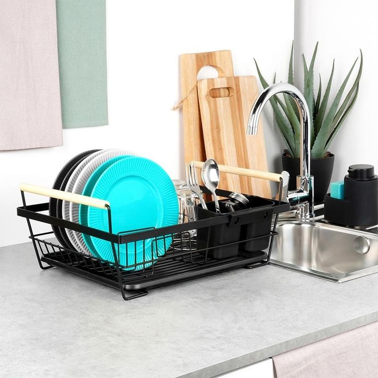 Vilde, suszarka na naczynia, czarna, 45-33-18 cm