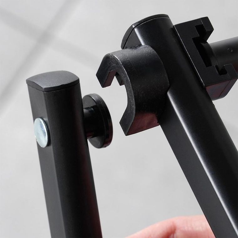 Vilde, suszarka na pranie, metalowa, czarna pionowa rozsuwana, 47-78-94 cm