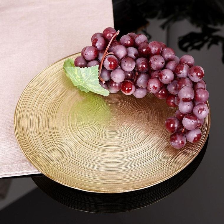 Vilde, talerz talerzyk deserowy, płytki, szklany, złoty, 21 cm