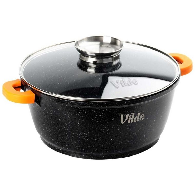 Vilde, Terruna Aroma, garnek ze szklaną pokrywką, granitowy, 28 cm, 5,8l