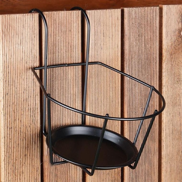 Vilde, uchwyt balkonowy na doniczkę, metalowy, czarny