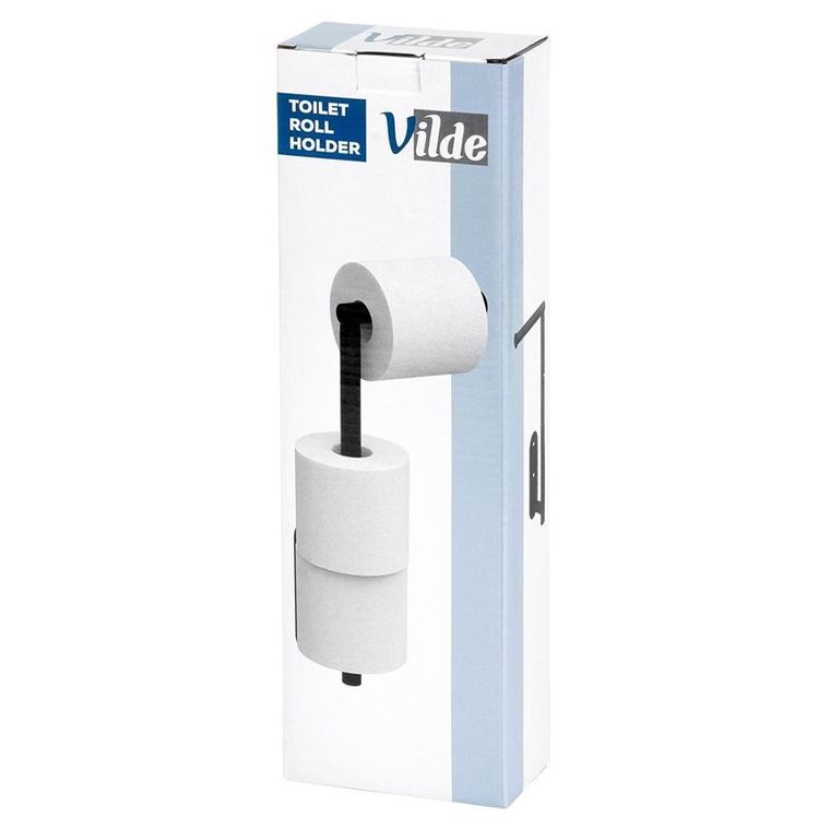 Vilde, uchwyt na papier toaletowy stalowy, czarny, 46,5 cm