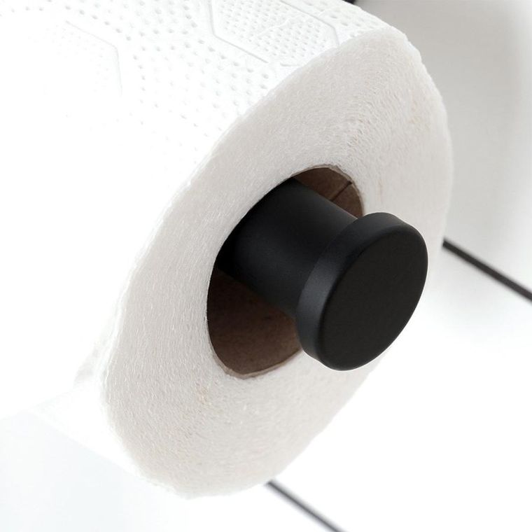 Vilde, uchwyt na papier toaletowy, stalowy, czarny