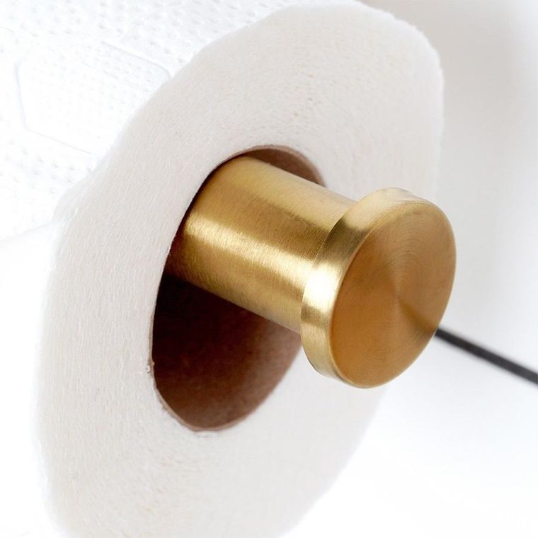 Vilde, uchwyt na papier toaletowy, stalowy, złoty