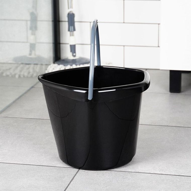 Vilde, wiadro, plastikowe, czarne, 10l