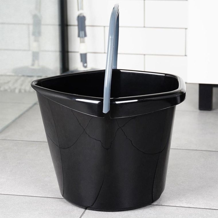Vilde, wiadro, plastikowe, czarne, 14l
