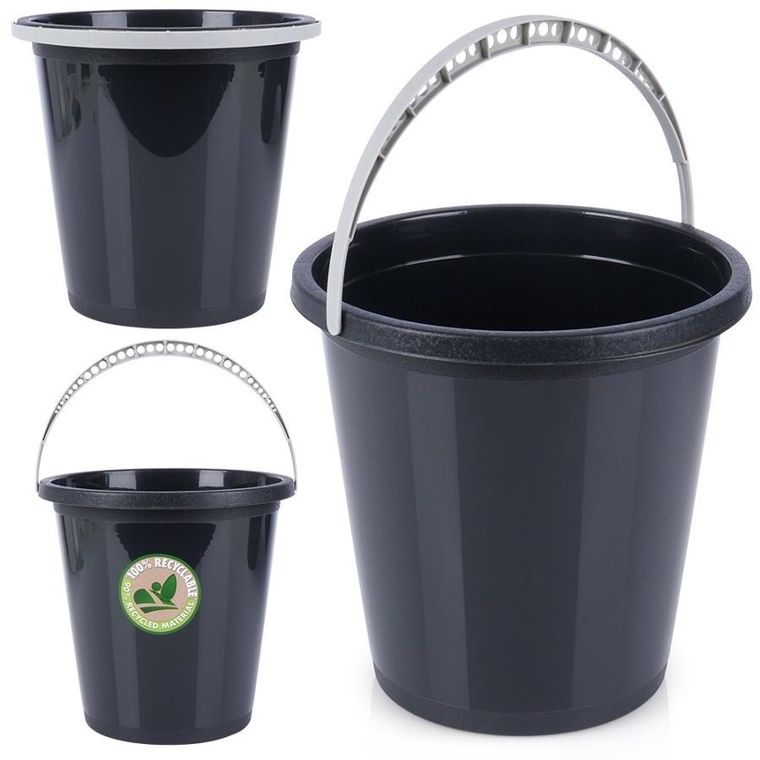 Vilde, wiadro plastikowe, czarne, 5 l