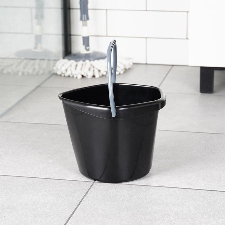 Vilde, wiadro, plastikowe, czarne, 5l