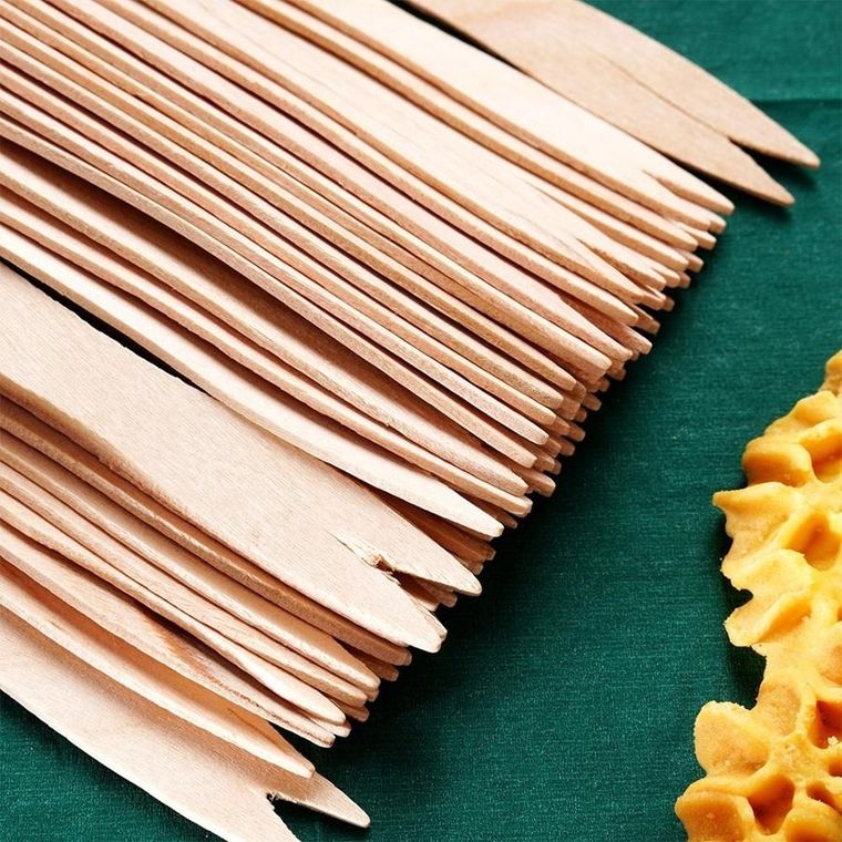 Vilde, widelczyki do przekąsek, frytek, drewniane, 8,5 cm, 50 szt.