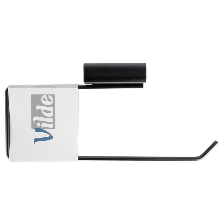 Vilde, wieszak na ręcznik papierowy, metalowy, czarny, 30-4,5-13 cm