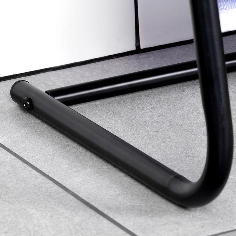 Vilde, wieszak na ręczniki stojący, metalowy, czarny