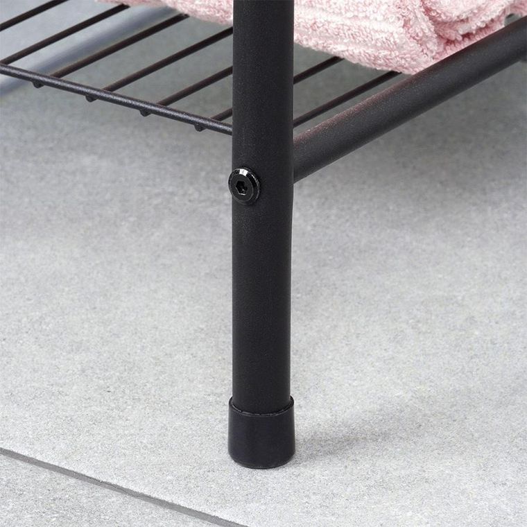 Vilde, wieszak na ręczniki stojący, metalowy, czarny