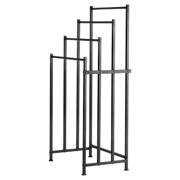 Vilde, wieszak na ręczniki stojący, metalowy, czarny