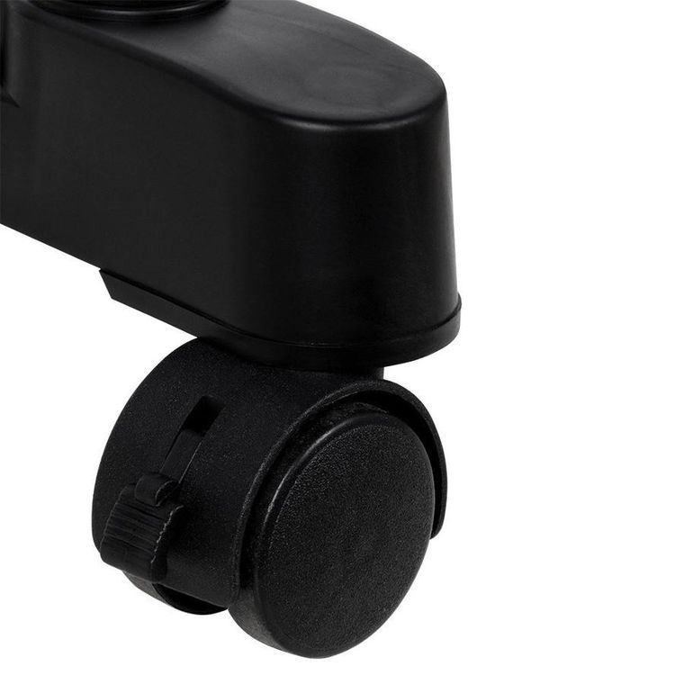 Vilde, wieszak stojący na ubrania, metalowy, czarny, na kółkach, 140 cm