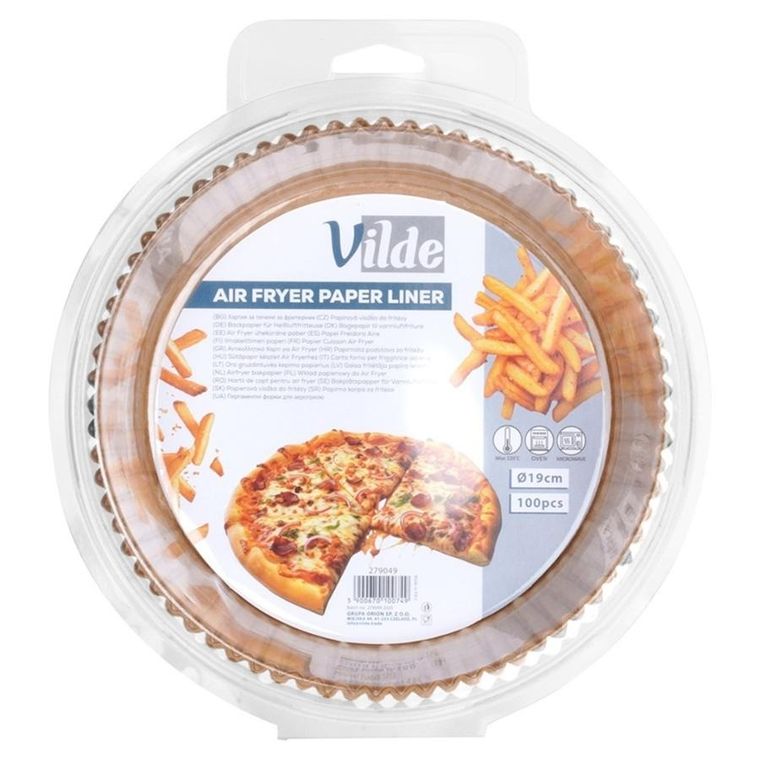 Vilde, wkład do frytkownicy beztłuszczowej Air Fryer, papierowy, okrągły, 19 cm, 100 szt.