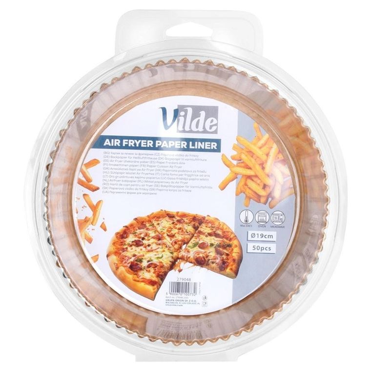 Vilde, wkład do frytkownicy beztłuszczowej, papierowy, okrągły, 19 cm, 50 szt.