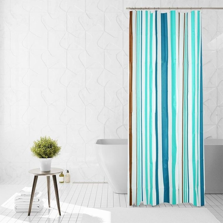 Vilde, zasłona prysznicowa, haczyki, wodoodporna, 180-180 cm