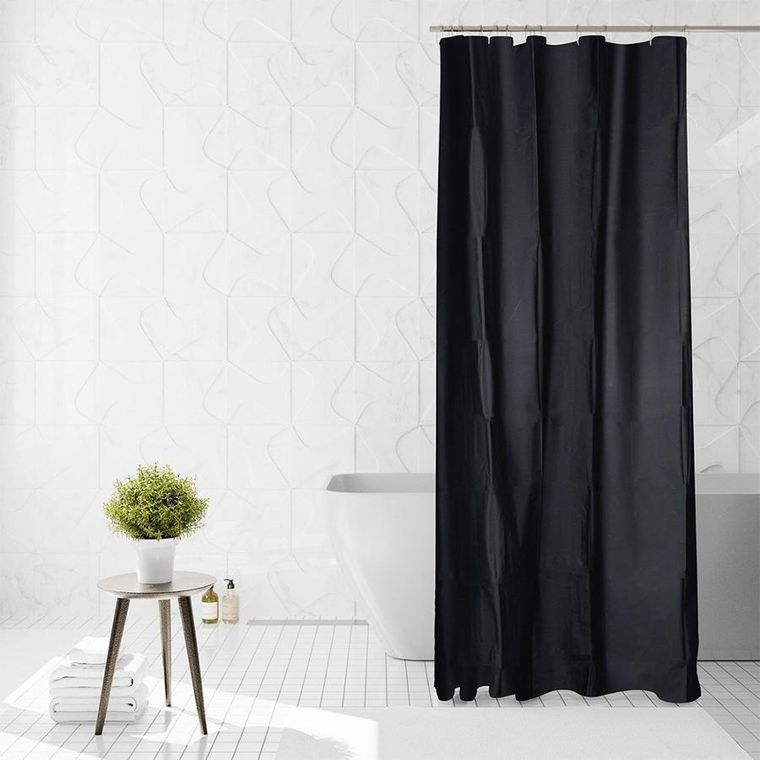 Vilde, zasłona prysznicowa, haczyki, wodoodporna, 180-180 cm