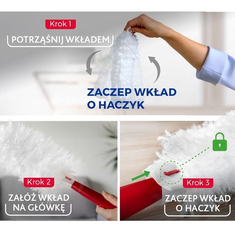 Vileda, miotełka do kurzu, z krótką rączką + Flex&Catch, wkłady, 2 szt.