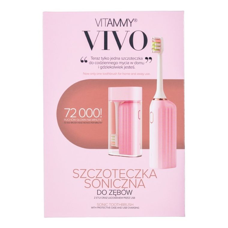Vitammy, Vivo, szczoteczka soniczna, Różowa
