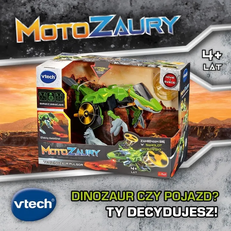 Vtech, Motozaury, Terizinozaur Pulsor, pojazd transformujący XL