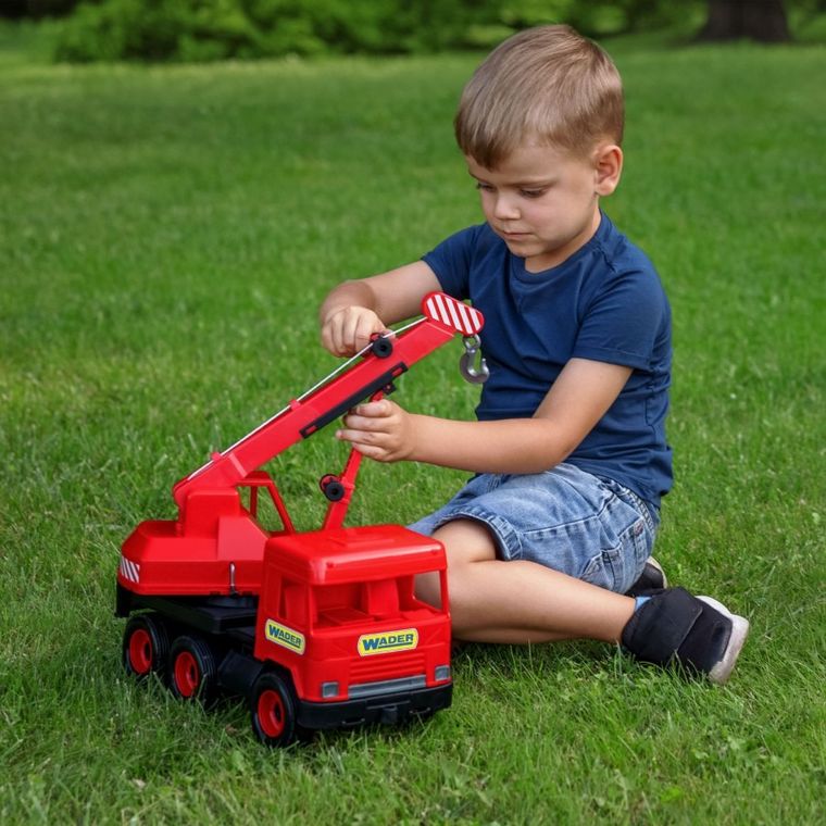 Wader, Middle Truck, dźwig, czerwony