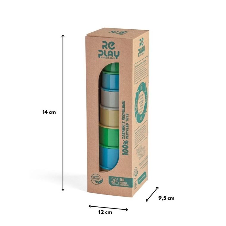 Wader, RePlay, kubeczki, piramidka edukacyjna, 8 elementów