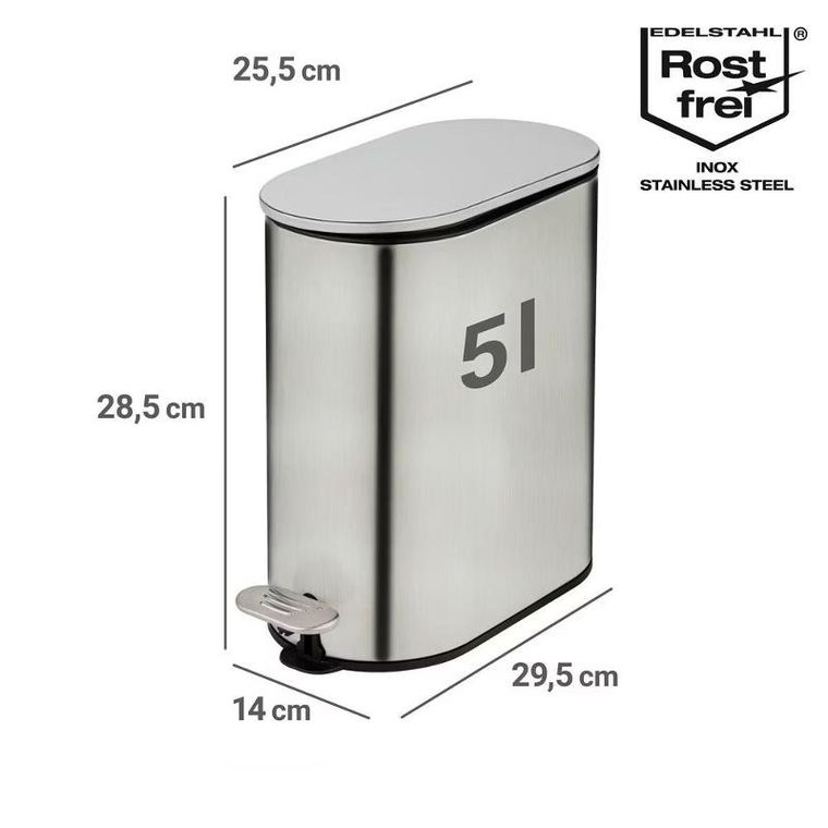 Wenko, Collungo, wąski łazienkowy kosz, 5l