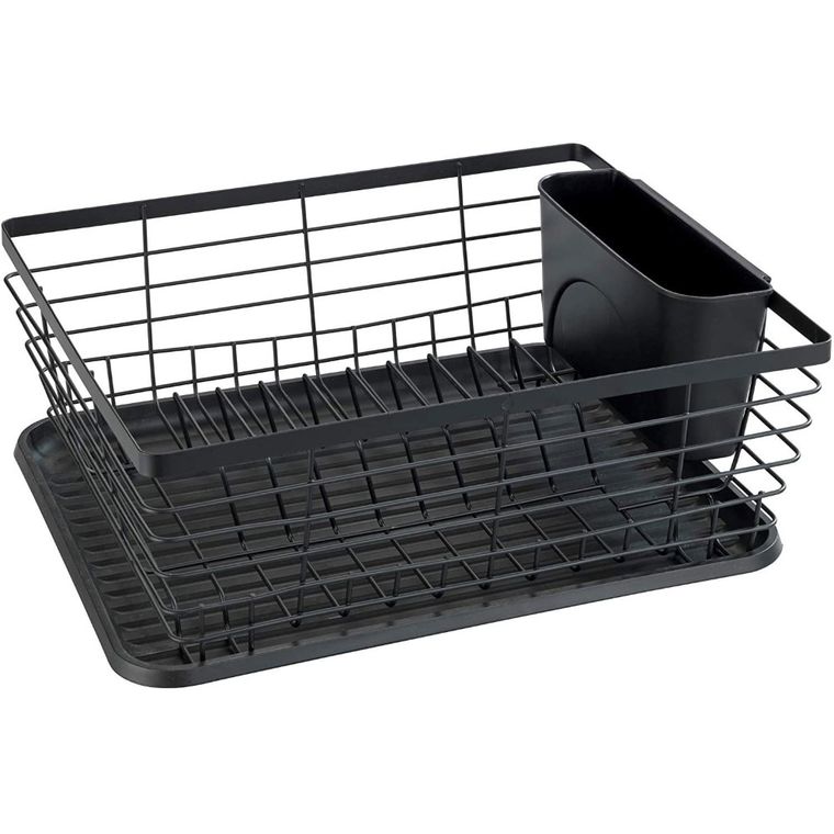 Wenko, Drip, ociekacz na naczynia, czarny, 36-30 cm