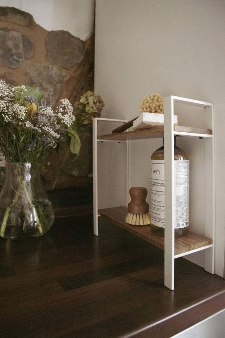 Wenko, dwupoziomowa półka kuchenna na blat louisa, drewno akacji