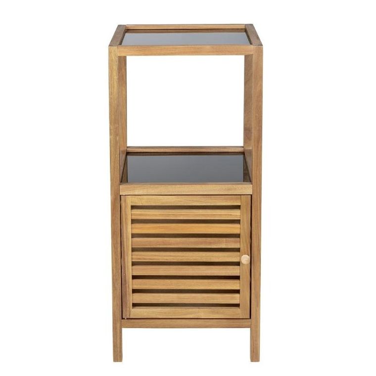 Wenko, Fondi, regał łazienkowy słupek z drewna akacji, 86 cm