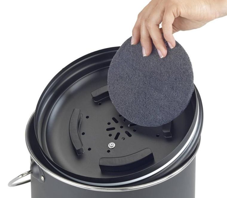 Wenko, kosz na kompost, 3 wymienne filtry neutralizujące zapachy, 6l, Nero