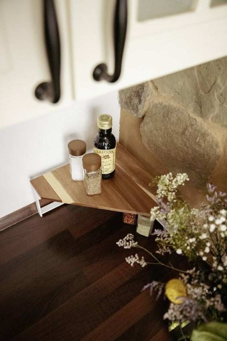 Wenko, Louisa, narożna półka kuchenna na blat, drewno akacji