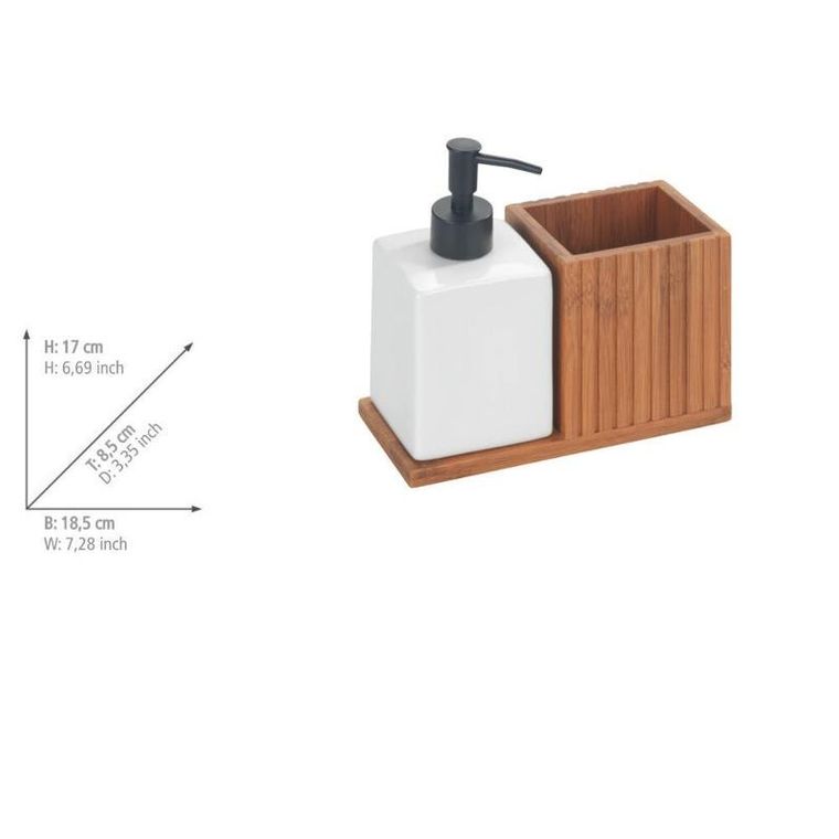 Wenko, Mera, dozownik na płyn z bambusowym organizerem